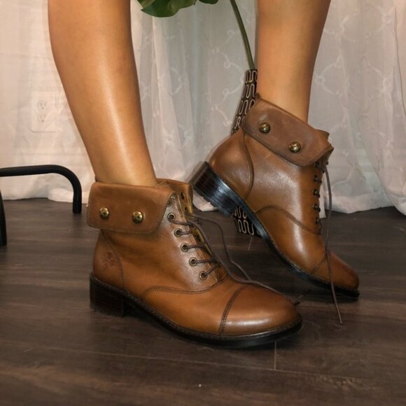PATRICIA NASH Lia Brown Leather Lace-Up Ankle Boots 10 - Picture 4 of 16